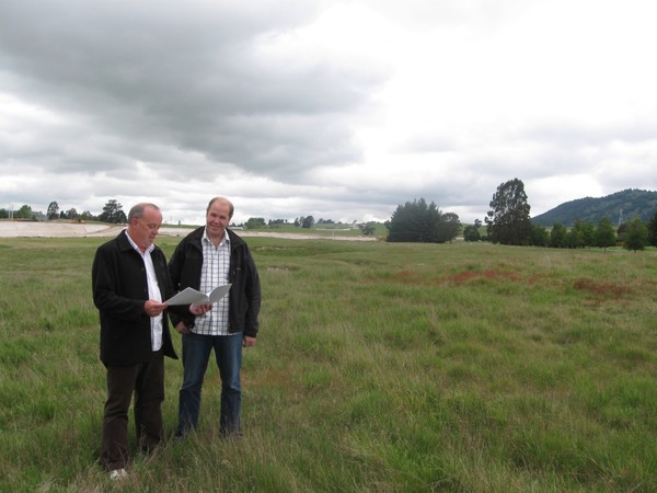 Scott and David standing on proposed ice rink site